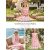 image:imageGRACE KARIN Girls Floral Summer Dresses Flutter Sleeve Maxi Smocked Flower Holiday Flowy Dress 716YPink Floral
