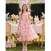 image:imageGRACE KARIN Girls Floral Summer Dresses Flutter Sleeve Maxi Smocked Flower Holiday Flowy Dress 716YPink Floral