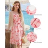 image:imageGRACE KARIN Girls Floral Summer Dresses Flutter Sleeve Maxi Smocked Flower Holiday Flowy Dress 716YPink Floral