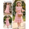 image:imageGRACE KARIN Girls Floral Summer Dresses Flutter Sleeve Maxi Smocked Flower Holiday Flowy Dress 716YPink Floral