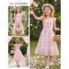 image:imageGRACE KARIN Girls Floral Summer Dresses Flutter Sleeve Maxi Smocked Flower Holiday Flowy Dress 716YPink Flower