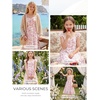 image:imageGRACE KARIN Girls Floral Summer Dresses Flutter Sleeve Maxi Smocked Flower Holiday Flowy Dress 716YPink Flower