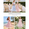 image:imageGRACE KARIN Girls Floral Summer Dresses Flutter Sleeve Maxi Smocked Flower Holiday Flowy Dress 716YPink Flower