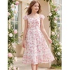 image:imageGRACE KARIN Girls Floral Summer Dresses Flutter Sleeve Maxi Smocked Flower Holiday Flowy Dress 716YPink Flower