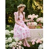 image:imageGRACE KARIN Girls Floral Summer Dresses Flutter Sleeve Maxi Smocked Flower Holiday Flowy Dress 716YPink Flowers