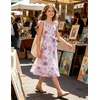 image:imageGRACE KARIN Girls Floral Summer Dresses Flutter Sleeve Maxi Smocked Flower Holiday Flowy Dress 716YPurple Floral