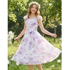 image:imageGRACE KARIN Girls Floral Summer Dresses Flutter Sleeve Maxi Smocked Flower Holiday Flowy Dress 716YPurple Floral
