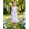 image:imageGRACE KARIN Girls Floral Summer Dresses Flutter Sleeve Maxi Smocked Flower Holiday Flowy Dress 716YPurple Floral
