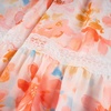 image:imageGRACE KARIN Girls Floral Summer Dresses Flutter Sleeve Maxi Smocked Flower Holiday Flowy Dress 716YRose Red Floralorange