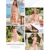 image:imageGRACE KARIN Girls Floral Summer Dresses Flutter Sleeve Maxi Smocked Flower Holiday Flowy Dress 716YRose Red Floralorange
