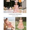 image:imageGRACE KARIN Girls Floral Summer Dresses Flutter Sleeve Maxi Smocked Flower Holiday Flowy Dress 716YRose Red Floralorange