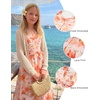 image:imageGRACE KARIN Girls Floral Summer Dresses Flutter Sleeve Maxi Smocked Flower Holiday Flowy Dress 716YRose Red Floralorange