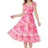 Orange Floral-rose Red