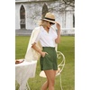 image:imageGRACE KARIN Linen Shorts for Women Summer Beach Vacation Aline Wide Leg High Waist Shorts Comfy Lounge with PocketsArmy Green