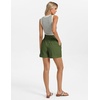 image:imageGRACE KARIN Linen Shorts for Women Summer Beach Vacation Aline Wide Leg High Waist Shorts Comfy Lounge with PocketsArmy Green