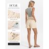 image:imageGRACE KARIN Linen Shorts for Women Summer Beach Vacation Aline Wide Leg High Waist Shorts Comfy Lounge with PocketsBeige