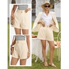 image:imageGRACE KARIN Linen Shorts for Women Summer Beach Vacation Aline Wide Leg High Waist Shorts Comfy Lounge with PocketsBeige