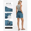 image:imageGRACE KARIN Linen Shorts for Women Summer Beach Vacation Aline Wide Leg High Waist Shorts Comfy Lounge with PocketsDenim Blue