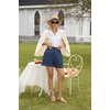 image:imageGRACE KARIN Linen Shorts for Women Summer Beach Vacation Aline Wide Leg High Waist Shorts Comfy Lounge with PocketsNavy Blue
