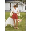 image:imageGRACE KARIN Linen Shorts for Women Summer Beach Vacation Aline Wide Leg High Waist Shorts Comfy Lounge with PocketsRedorange