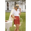 image:imageGRACE KARIN Linen Shorts for Women Summer Beach Vacation Aline Wide Leg High Waist Shorts Comfy Lounge with PocketsRedorange