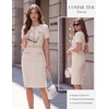 image:imageGRACE KARIN Women Summer Work Dress 2026 Short Sleeve Bodycon Tweed Dresses Button Knee Length Pencil Business Causal OutfitsApricot