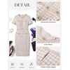 image:imageGRACE KARIN Women Summer Work Dress 2026 Short Sleeve Bodycon Tweed Dresses Button Knee Length Pencil Business Causal OutfitsApricot