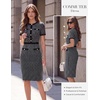 image:imageGRACE KARIN Women Summer Work Dress 2026 Short Sleeve Bodycon Tweed Dresses Button Knee Length Pencil Business Causal OutfitsBlack