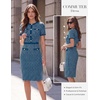 image:imageGRACE KARIN Women Summer Work Dress 2026 Short Sleeve Bodycon Tweed Dresses Button Knee Length Pencil Business Causal OutfitsDeep Peacock Blue