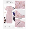 image:imageGRACE KARIN Women Summer Work Dress 2026 Short Sleeve Bodycon Tweed Dresses Button Knee Length Pencil Business Causal OutfitsLight Pink