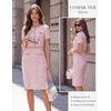 image:imageGRACE KARIN Women Summer Work Dress 2026 Short Sleeve Bodycon Tweed Dresses Button Knee Length Pencil Business Causal OutfitsLight Pink
