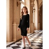image:imageGRACE KARIN Girls Formal Dress Teen Party Prom Long Sleeve Fitted Bodycon Tween Dance Dresses for 714 YearsBlack