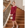 image:imageGRACE KARIN Girls Formal Dress Teen Party Prom Long Sleeve Fitted Bodycon Tween Dance Dresses for 714 YearsWine Red