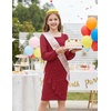 image:imageGRACE KARIN Girls Formal Dress Teen Party Prom Long Sleeve Fitted Bodycon Tween Dance Dresses for 714 YearsWine Red