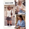 image:imageGRACE KARIN Cardigan Sweaters for Women Lightweight Trendy Long Sleeve Cardigans Lapel Collar Button Down Knit TopsBeige