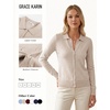 image:imageGRACE KARIN Cardigan Sweaters for Women Lightweight Trendy Long Sleeve Cardigans Lapel Collar Button Down Knit TopsBeige