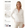 image:imageGRACE KARIN Cardigan Sweaters for Women Lightweight Trendy Long Sleeve Cardigans Lapel Collar Button Down Knit TopsCream White