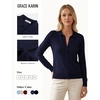 image:imageGRACE KARIN Cardigan Sweaters for Women Lightweight Trendy Long Sleeve Cardigans Lapel Collar Button Down Knit TopsNavy Blue