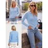 image:imageGRACE KARIN Cardigan Sweaters for Women Lightweight Trendy Long Sleeve Cardigans Lapel Collar Button Down Knit TopsPale Blue