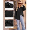 image:imageGRACE KARIN Womens 2026 Cotton Button Down Blouses Dressy Casual Long Sleeve Shirts Trendy Summer Collared Work TopsBlack
