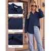 image:imageGRACE KARIN Womens 2026 Cotton Button Down Blouses Dressy Casual Long Sleeve Shirts Trendy Summer Collared Work TopsNavy Blue