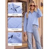 image:imageGRACE KARIN Womens 2026 Cotton Button Down Blouses Dressy Casual Long Sleeve Shirts Trendy Summer Collared Work TopsSky Blue