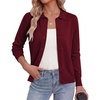 image:imageGRACE KARIN Cardigan Sweaters for Women Lightweight Trendy Long Sleeve Cardigans Lapel Collar Button Down Knit TopsBurgundy