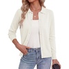 image:imageGRACE KARIN Cardigan Sweaters for Women Lightweight Trendy Long Sleeve Cardigans Lapel Collar Button Down Knit TopsCream White