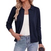 image:imageGRACE KARIN Cardigan Sweaters for Women Lightweight Trendy Long Sleeve Cardigans Lapel Collar Button Down Knit TopsNavy Blue