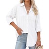 image:imageGRACE KARIN Womens 2026 Cotton Button Down Blouses Dressy Casual Long Sleeve Shirts Trendy Summer Collared Work TopsWhite