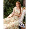 image:imageGRACE KARIN 2026 Women Summer DressMaxi Short Sleeve Floral DressesSemi Formal Flowy Wedding Guest Dress with PocketRice With Light Orange Flowers