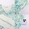 image:imageGRACE KARIN 2026 Women Summer DressMaxi Short Sleeve Floral DressesSemi Formal Flowy Wedding Guest Dress with PocketWhite With Blue and Green Flowers