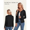 image:imageGRACE KARIN Cardigan Sweaters for Women 2026 Button Down Long Sleeve Cardigans Scalloped Open Front Lightweight SweaterBlack