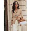 image:imageGRACE KARIN Cardigan Sweaters for Women 2026 Button Down Long Sleeve Cardigans Scalloped Open Front Lightweight SweaterKhaki